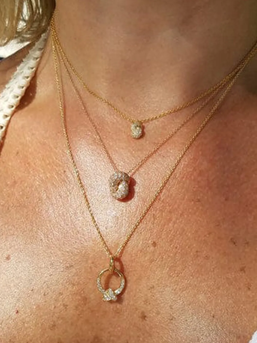 The Love Knot By Coralie 18k White Gold The Love Knot Diamond Necklace In Metallic