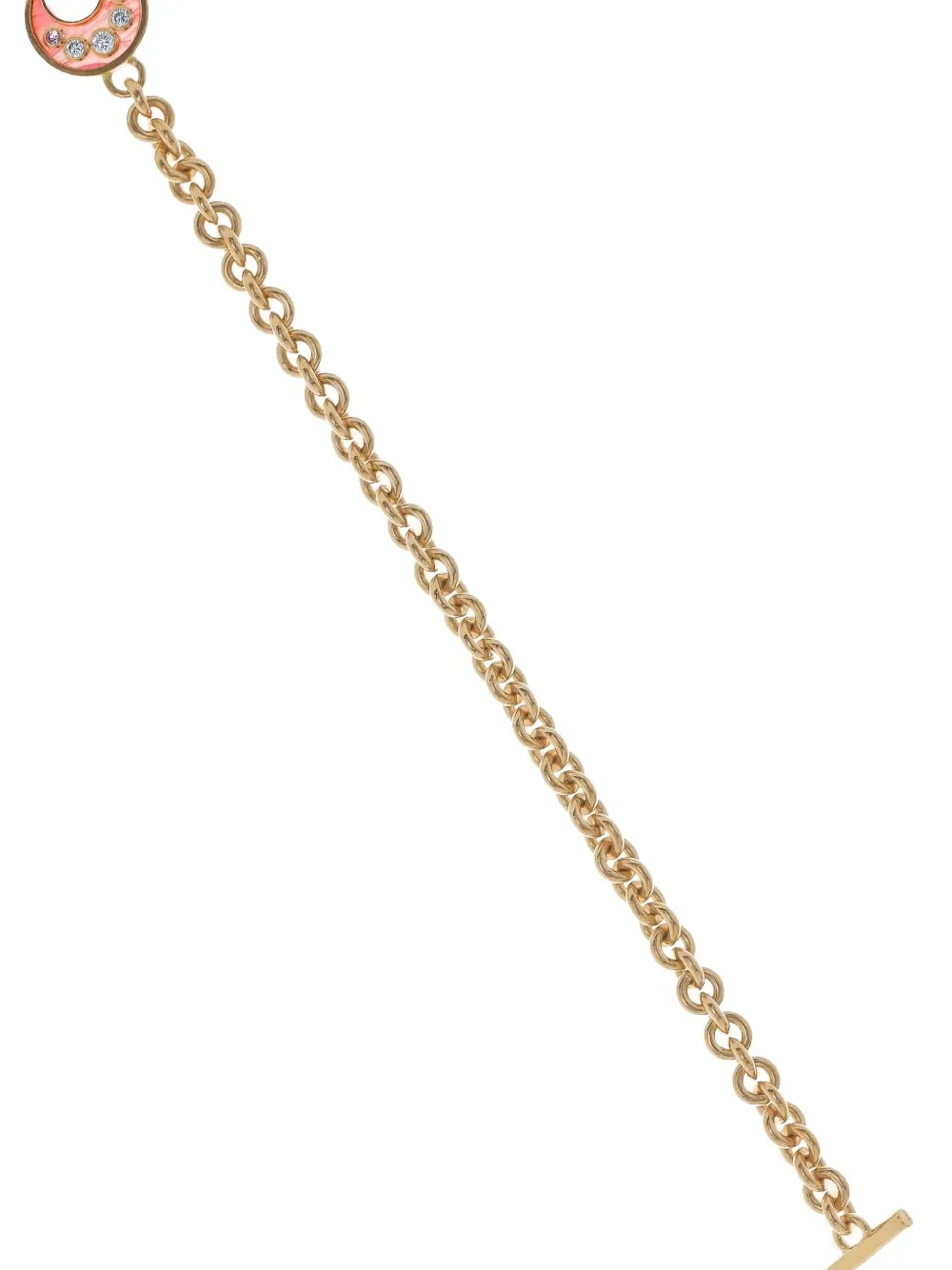 Mark Davis 18k Yellow Gold Diamond And Pink Sapphire Toggle Bracelet In Gold