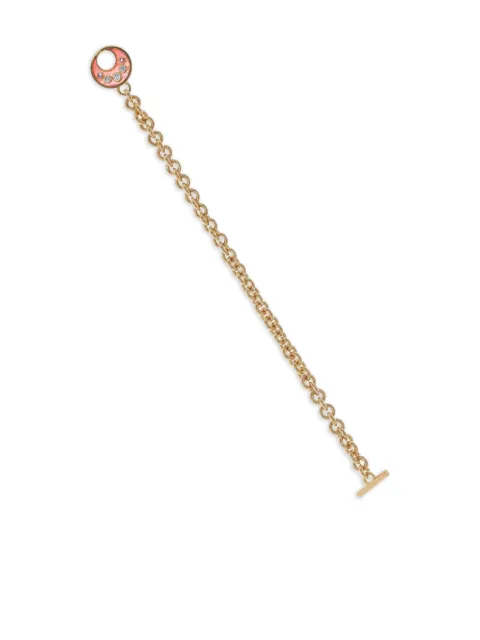 Mark Davis 18K yellow gold diamond and pink sapphire toggle bracelet