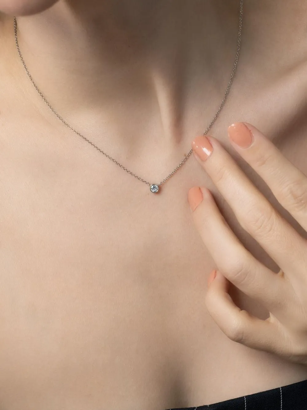  Kwiat 18k White Gold Bezel Diamond Necklace - Silver 