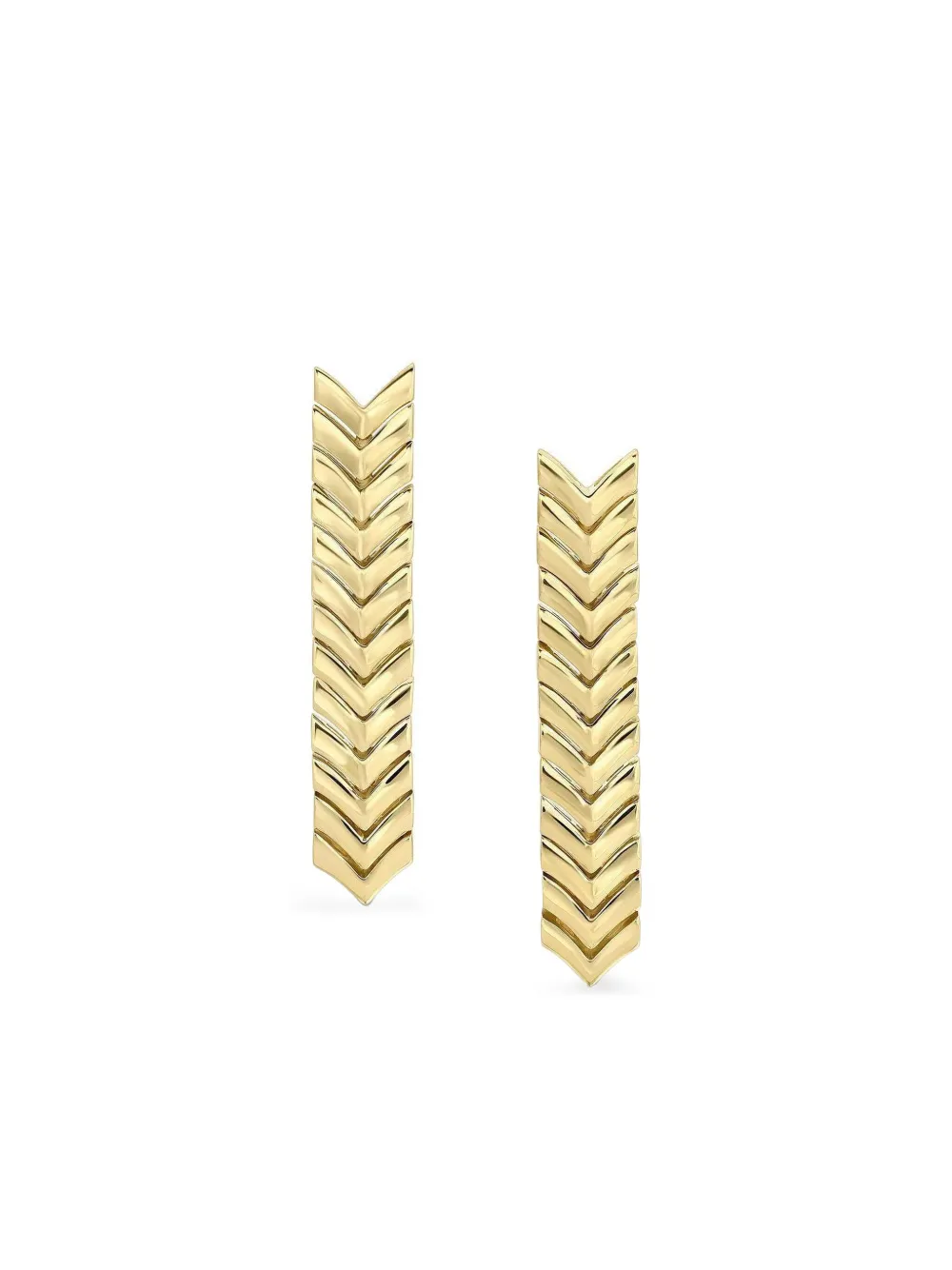 Anita Ko 18k Yellow Gold Chevron Zipper Earrings In Gold