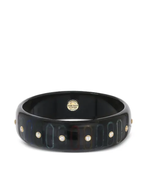 Mark Davis 18K yellow gold white topaz and diamond bangle