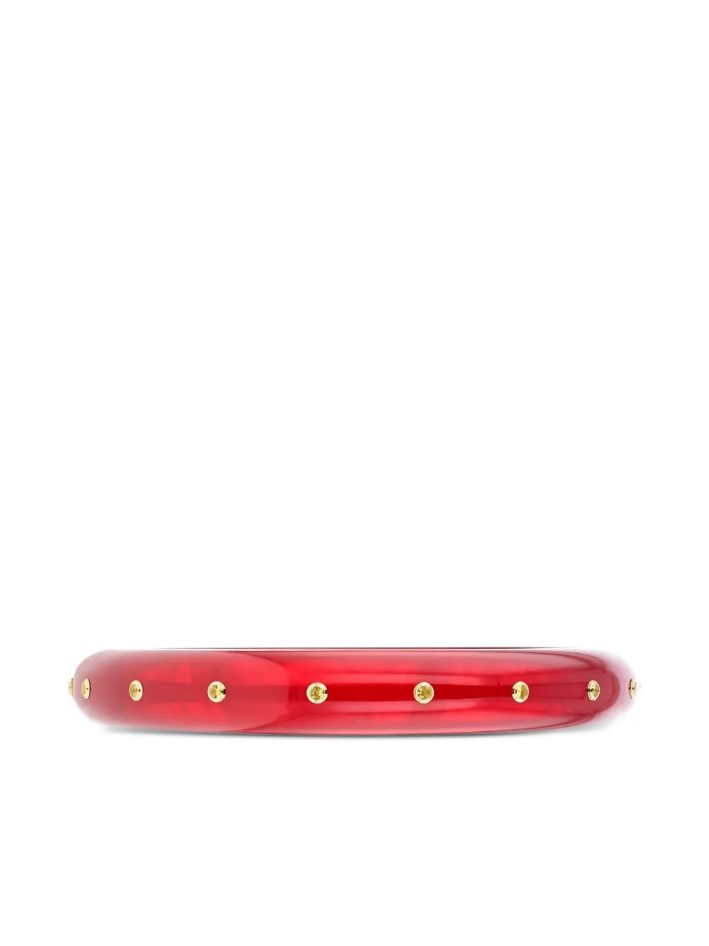 Mark Davis 18k Yellow Gold Small Yellow Sapphire Bakelite Bangle In Red