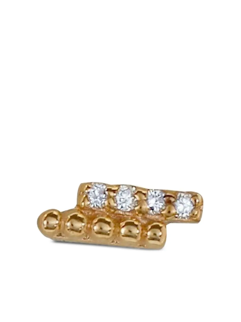 Anzie 14K yellow gold diamond Bar Dew drop earrings - Oro