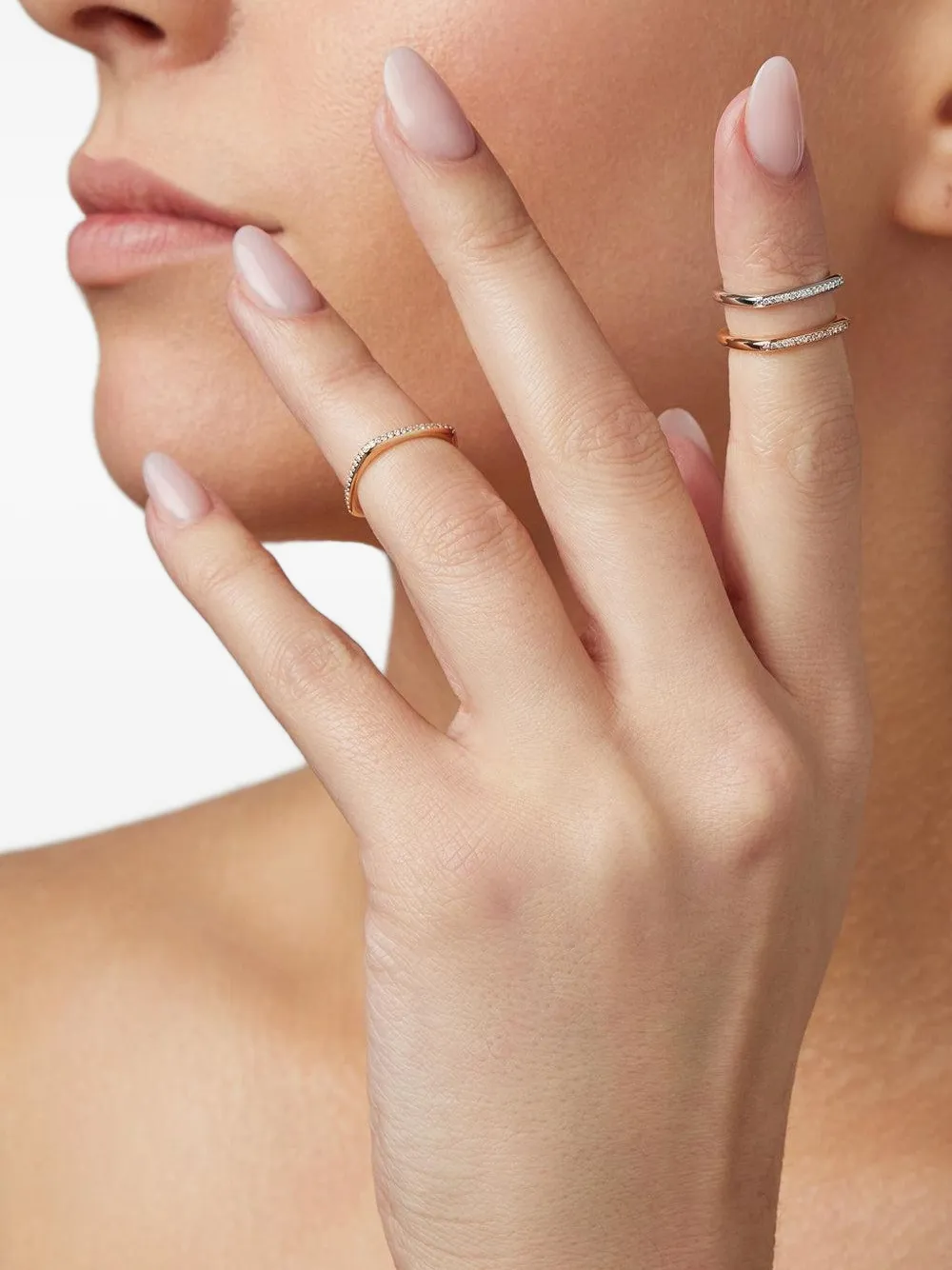 Fullord 18k Gold Eternity Phalangière Diamond Ring In Gold