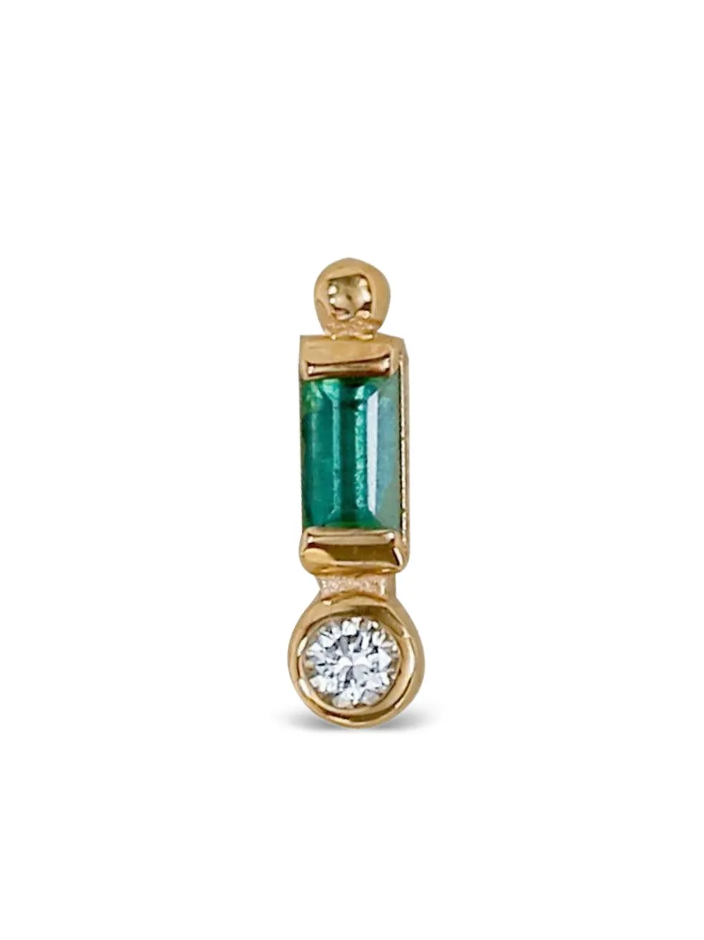 Anzie 14K yellow gold emerald diamond ear end - ゴールドトーン Anzie 14K yellow gold emerald diamond ear end - ゴールドトーン