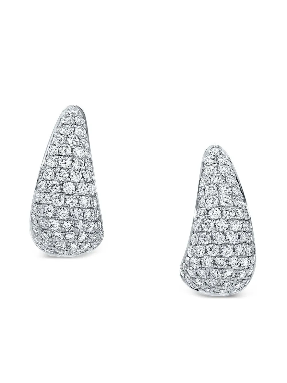 Anita Ko 18K white gold small diamond Claw Earrings - Argento