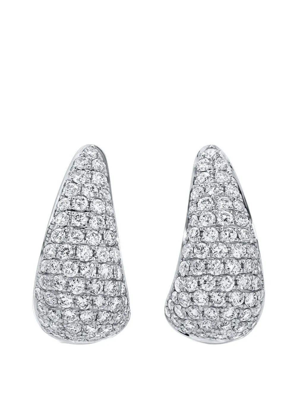 Anita Ko 18K white gold small diamond Claw Earrings - Argento