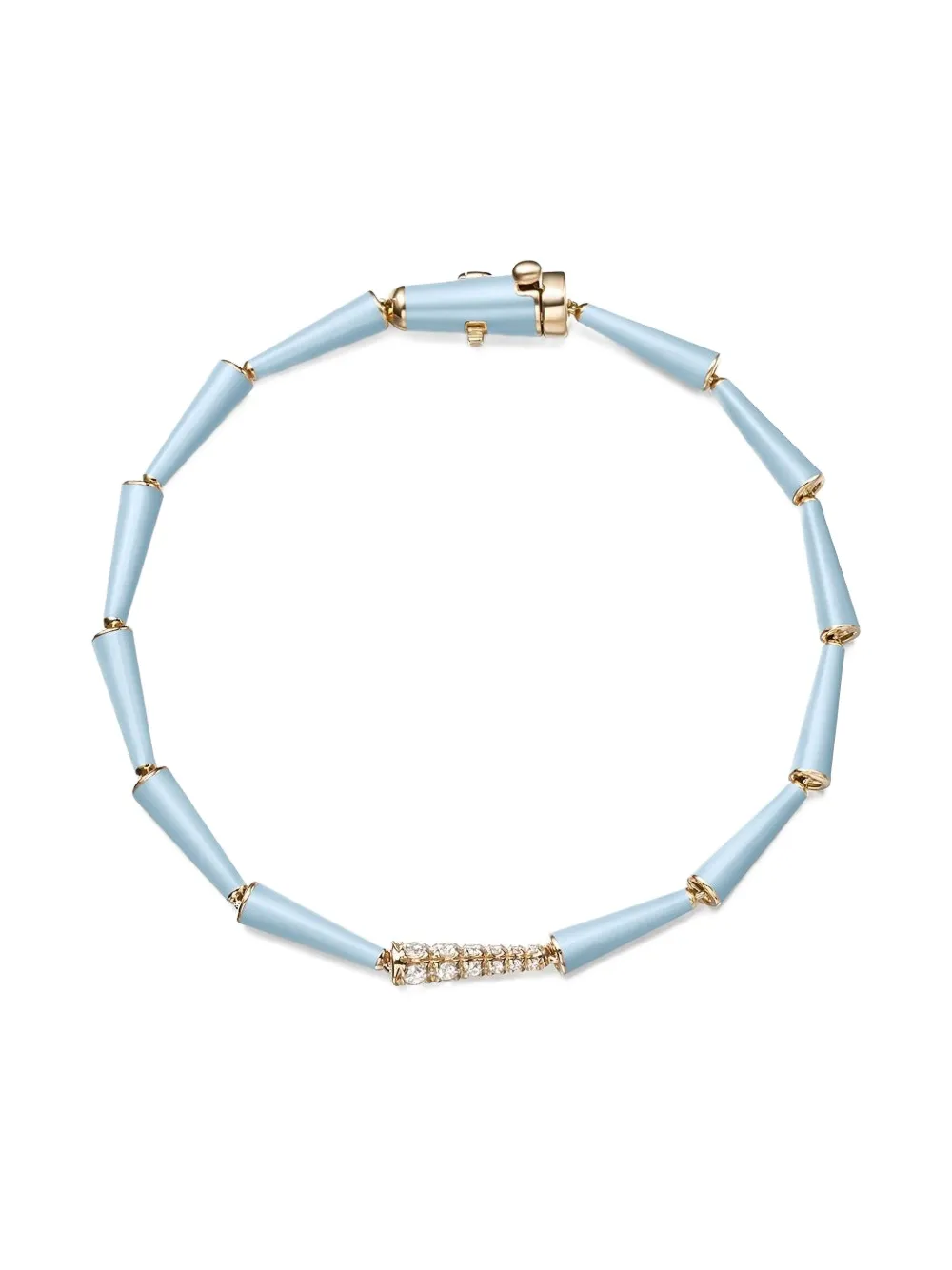 Melissa Kaye Bracciale Lola in oro giallo 18 carati con diamanti - Blu