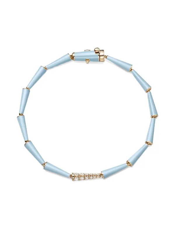 Melissa Kaye 18K Yellow Gold Lola Diamond Bracelet in Blue