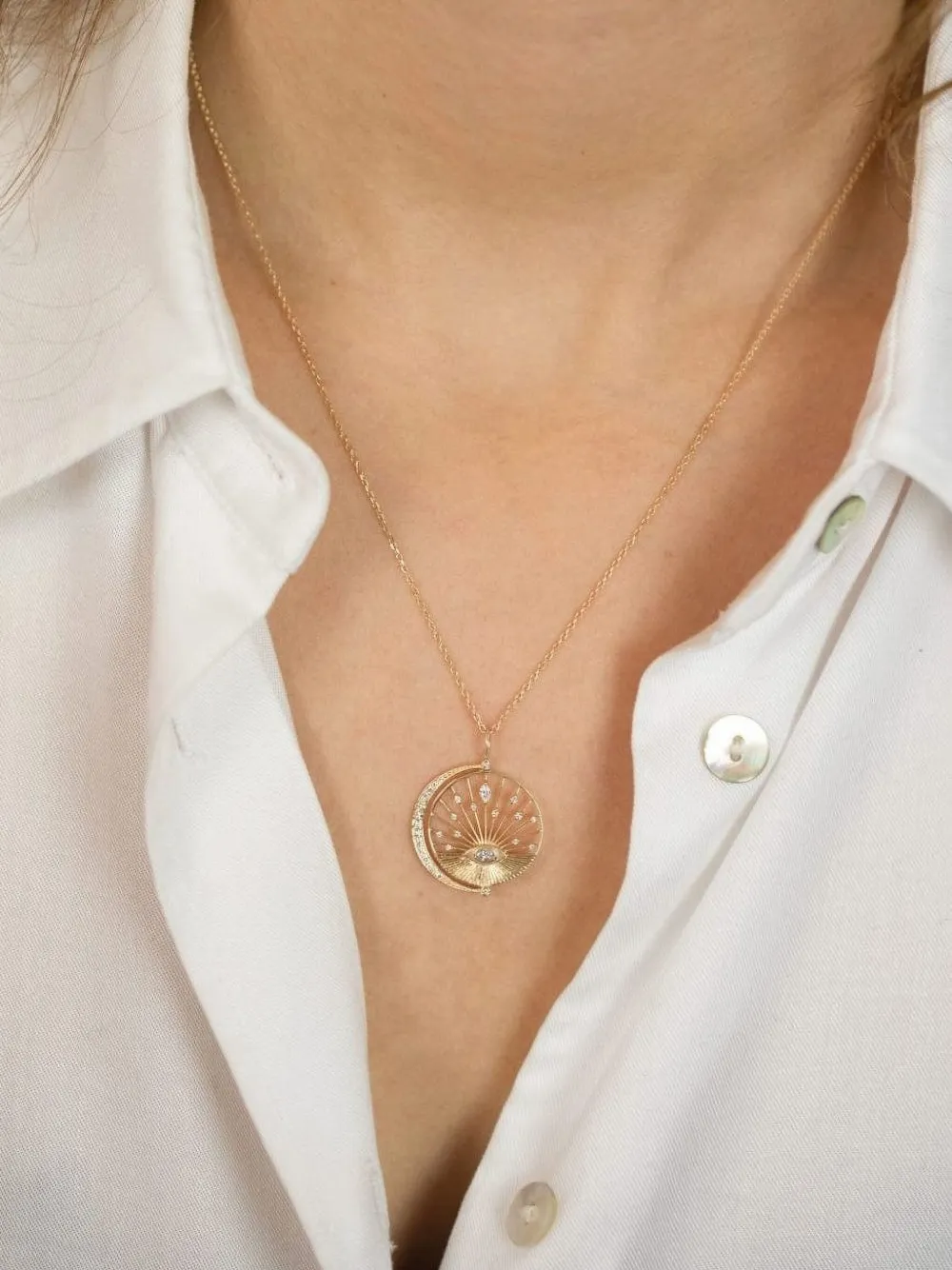 Celine Daoust 14kt Yellow Gold Dream Maker Diamond Necklace In Gold