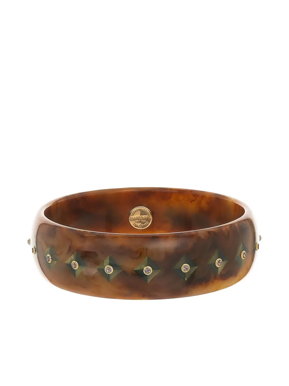 Mark Davis Bracciale in oro giallo 18 carati con bachelite - Marrone