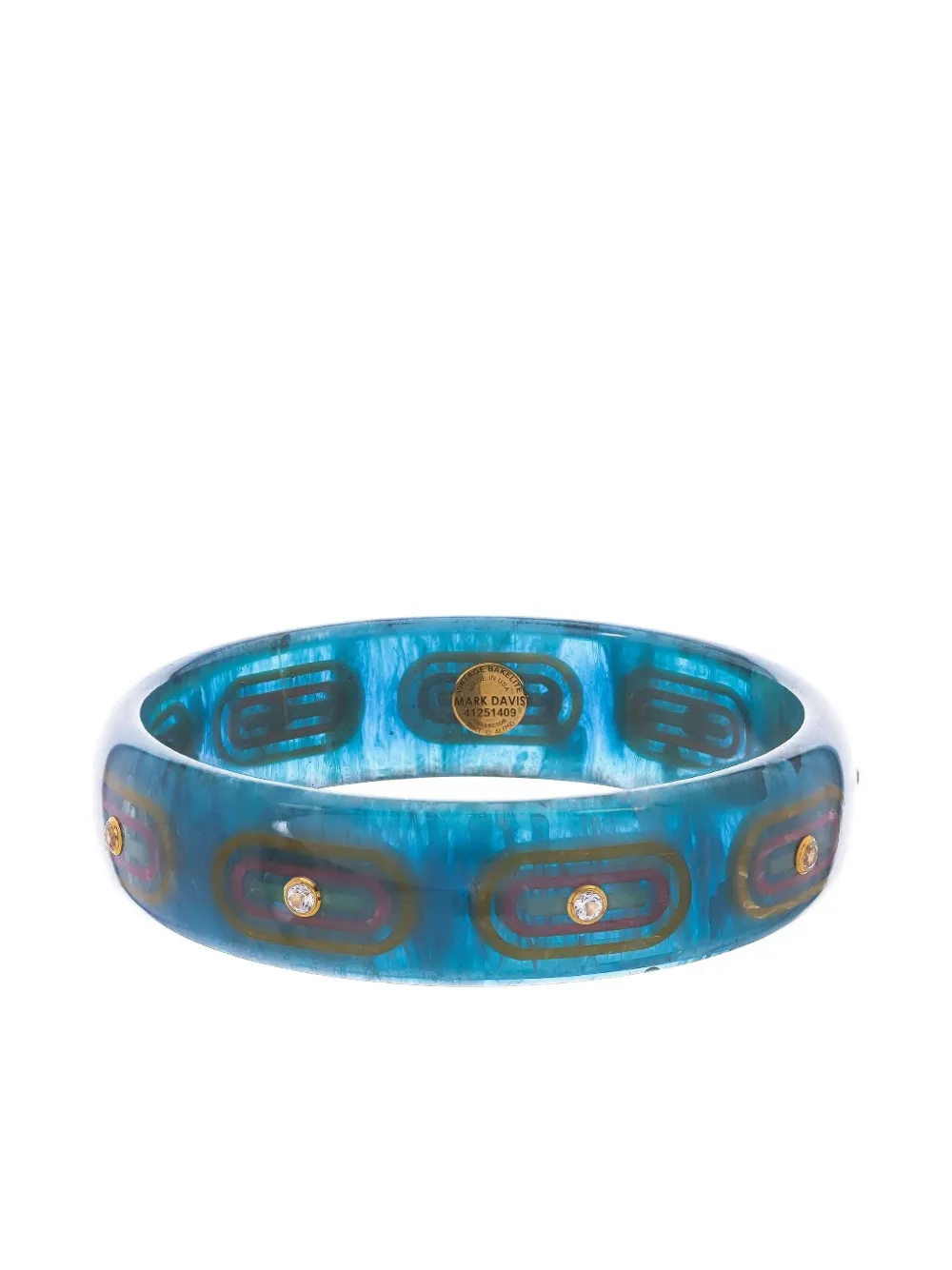 Mark Davis Bracciale in oro giallo 18 carati con topazio e bachelite - Blu