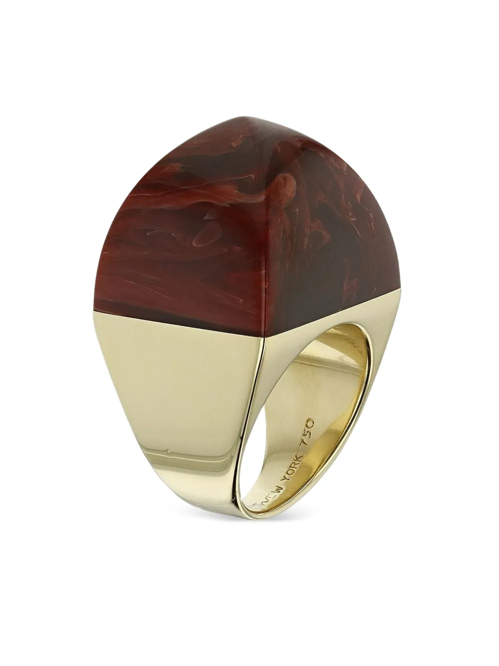 Mark Davis 18k Yellow Gold Kendall Bakelite Ring In Multi