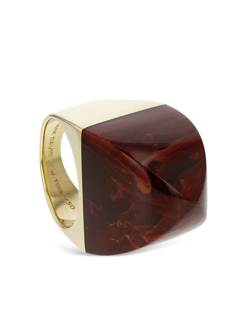 Mark Davis 18k Yellow Gold Kendall Bakelite Ring In Multi