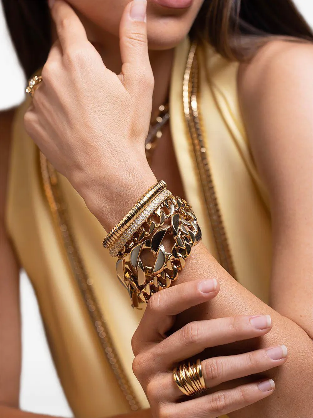 Sidney Garber 18k Yellow Gold Tall Scribble In Gold