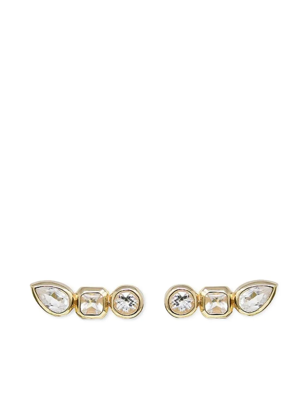 Anzie 14K yellow gold Cléo Jaeda Triple Crawler diamond stud earrings | Gold | Image 1