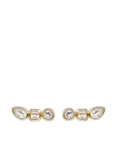 Anzie 14K yellow gold Cléo Jaeda Triple Crawler diamond stud earrings