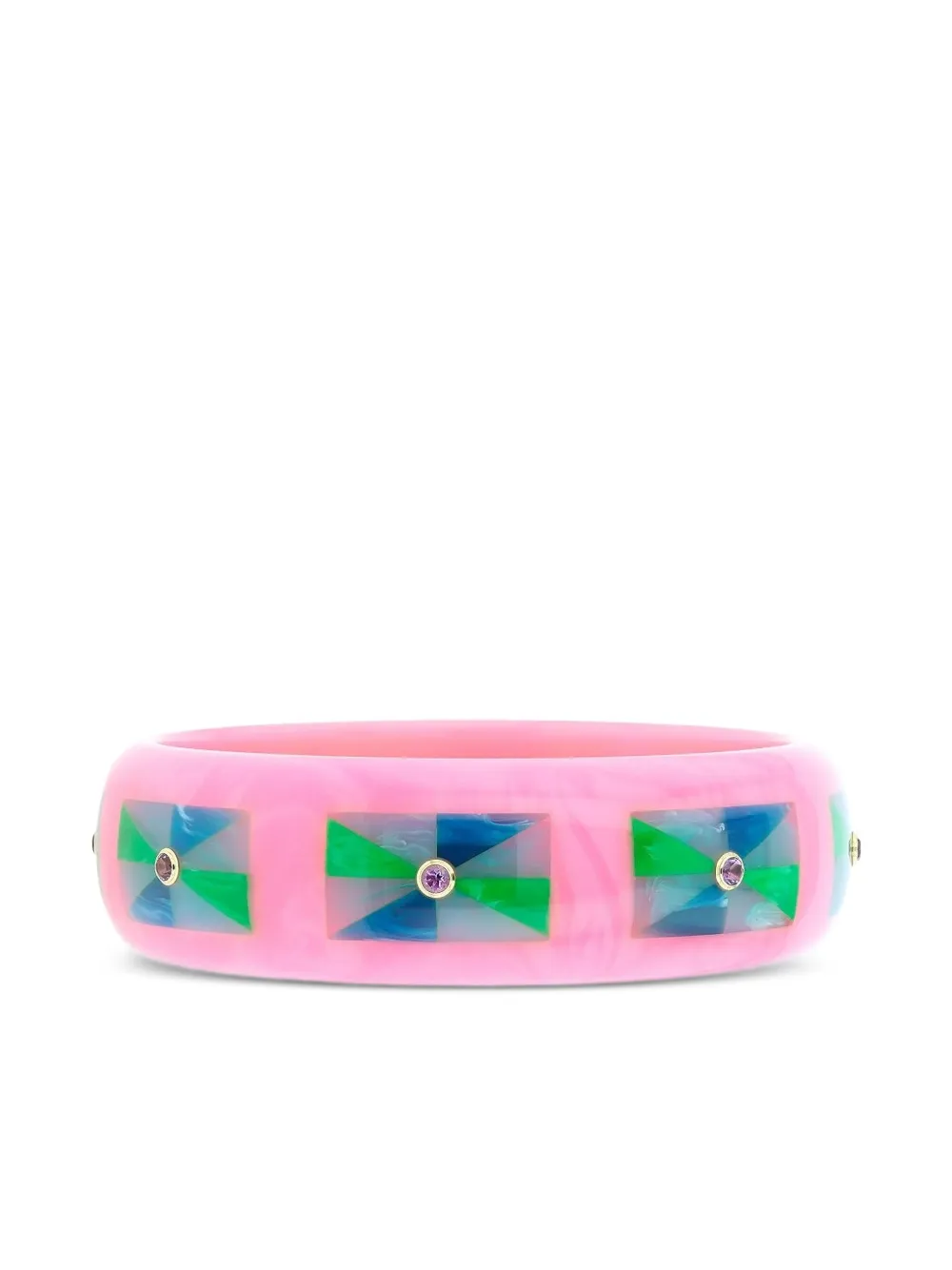 Mark Davis 18k Yellow Gold Bakelite Bracelet In Pink