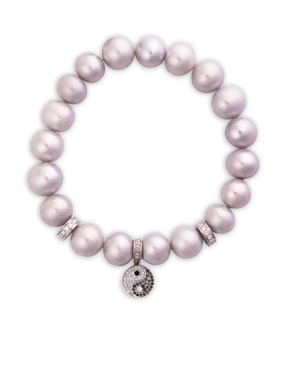 Loree Rodkin 14k White Gold Yin Yang Diamond And Pearl Bracelet In Purple