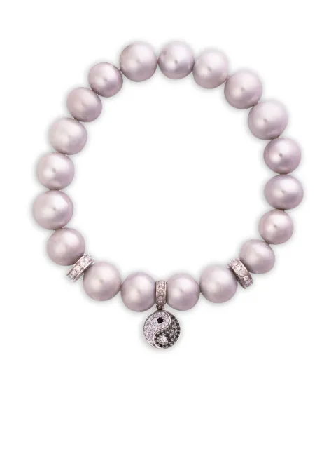 Loree Rodkin 14K white gold Yin Yang diamond and pearl bracelet