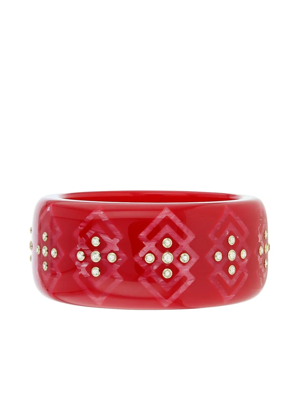Mark Davis Bracciale in oro giallo 18 carati con bachelite - Rosso