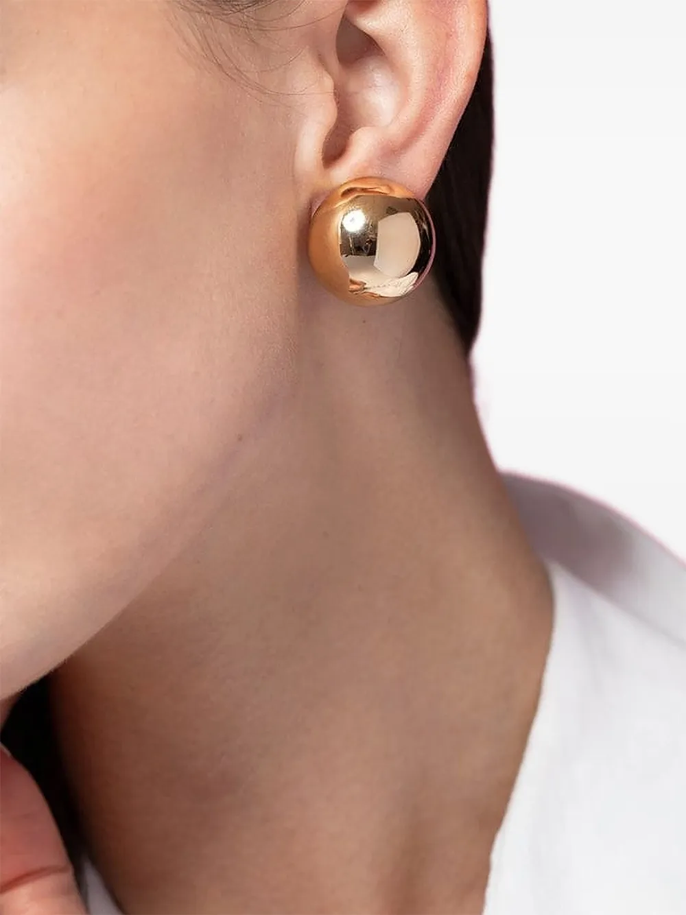 Isabelle Fa Demi Boule Clip Earrings In Gold