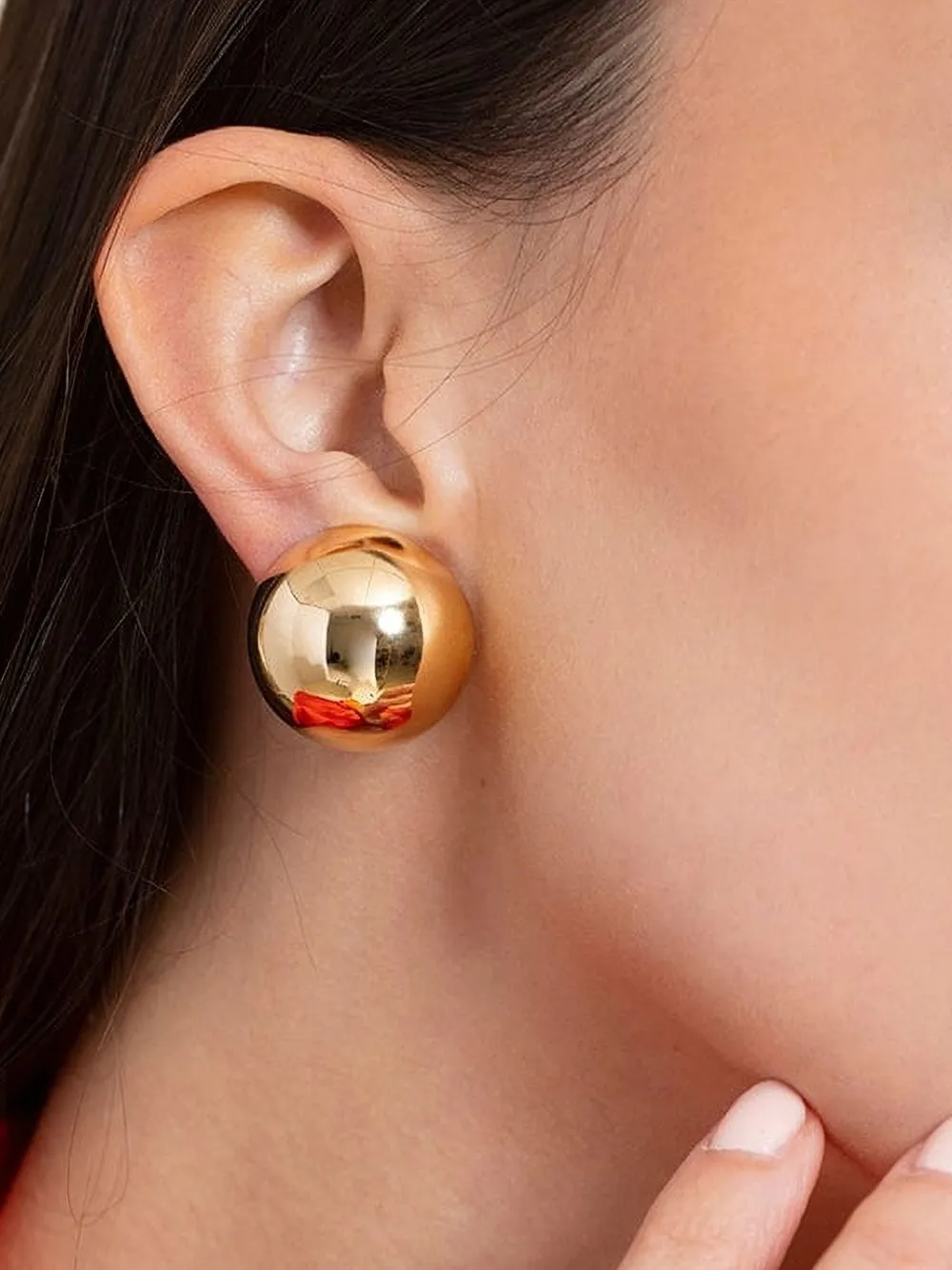 Isabelle Fa Demi Boule Clip Earrings In Gold