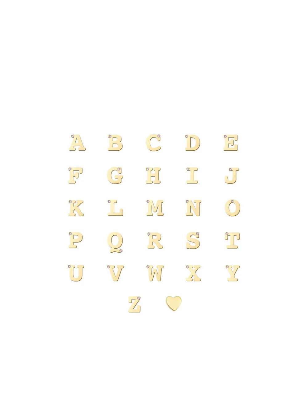 Anzie arete Initial en oro amarillo de 14kt con diamantes | dorado | Image 1