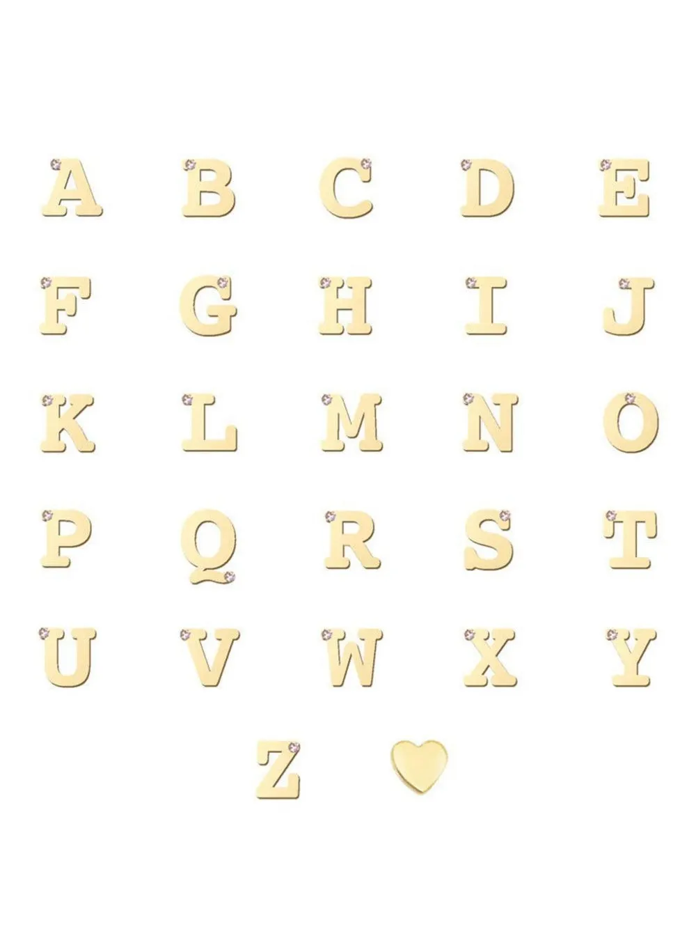 Anzie arete Initial en oro amarillo de 14kt con diamantes | Joyas de lujo | Image 2