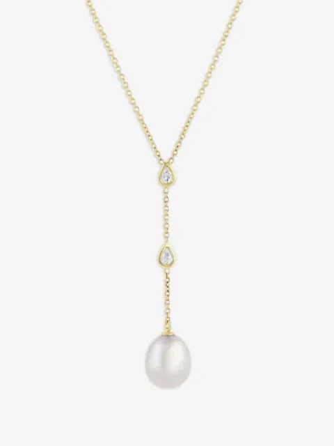 Baggins 14K yellow gold South Sea pearl and diamond necklace