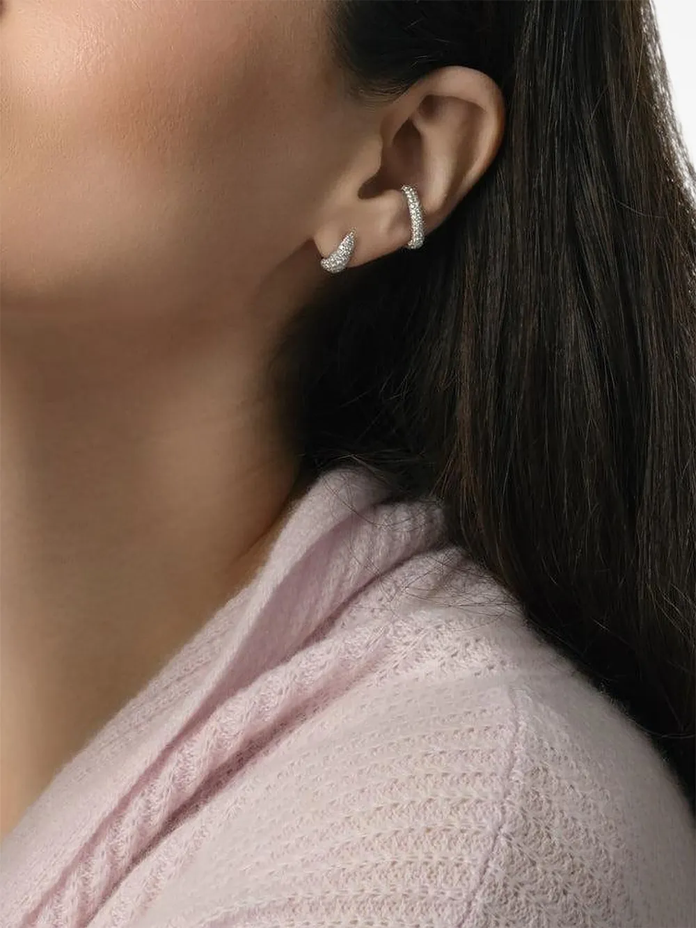 Anita Ko 18k White Gold Diamond Baby Claw Earrings In White