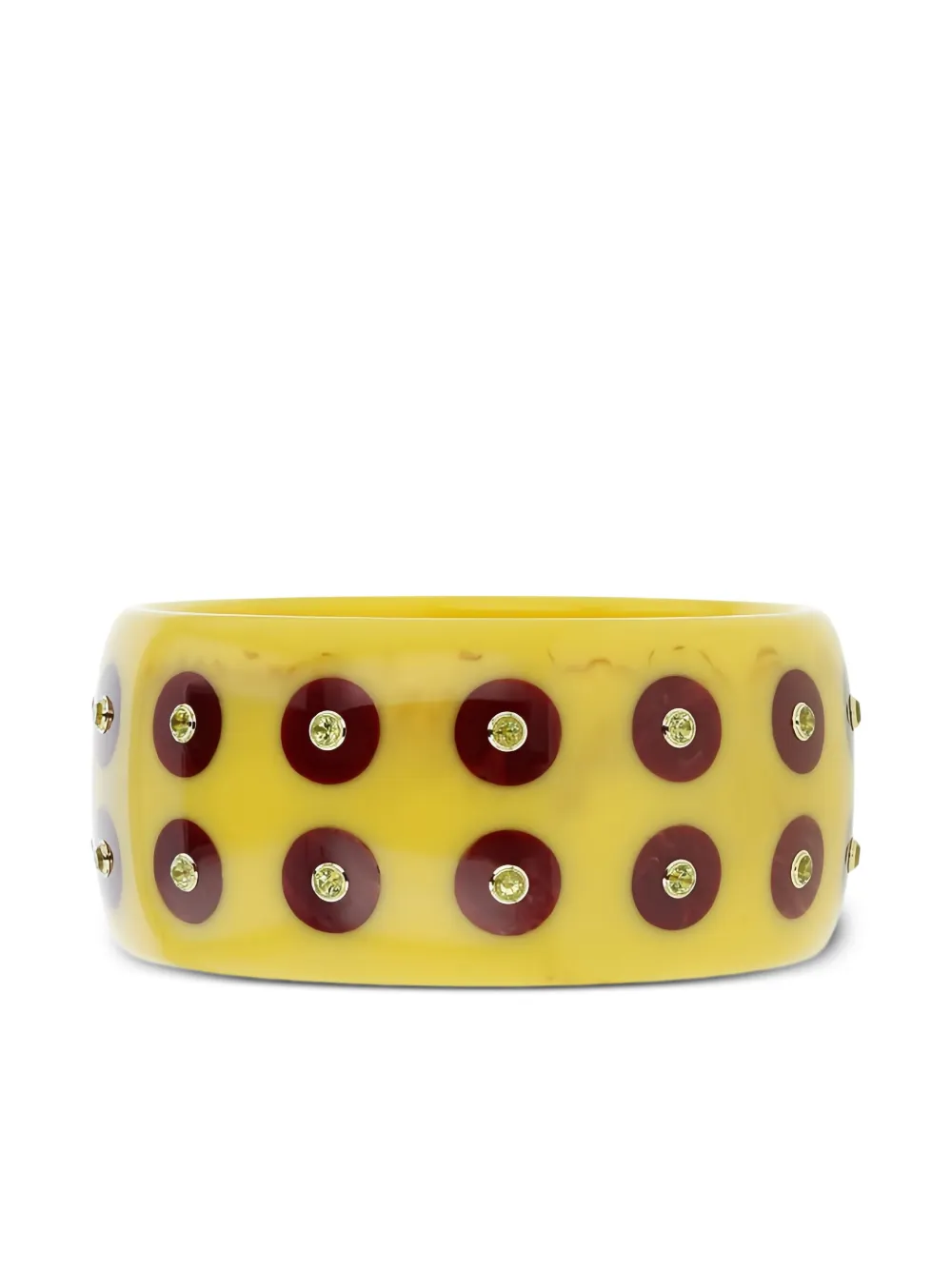 Mark Davis 18k Yellow Gold Peridot Bangle In Yellow