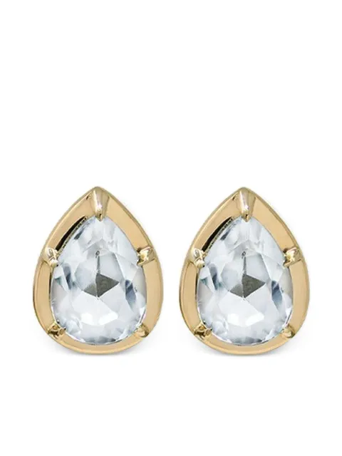 Anzie 14K yellow gold Mélia Pear Stud topaz earring