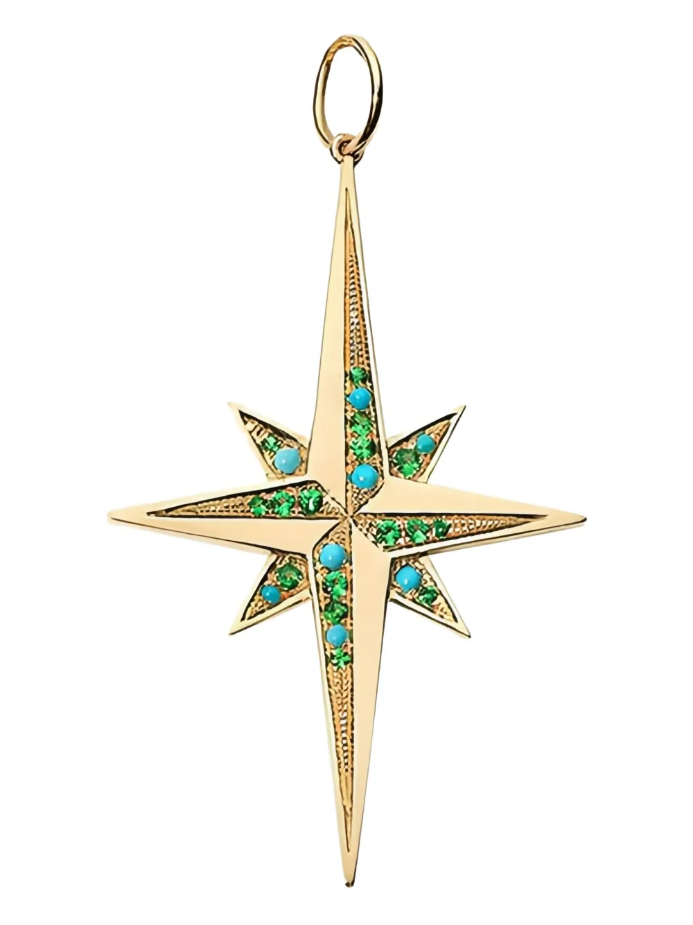 Devon Woodhill 18k Yellow Gold Stellar Turquoise And Tsavorite Pendant In Gold