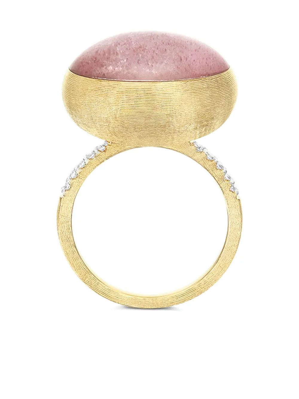 Nanis 18k Yellow Gold Large Boules Diamond And Pink Quartz Ring In Gold