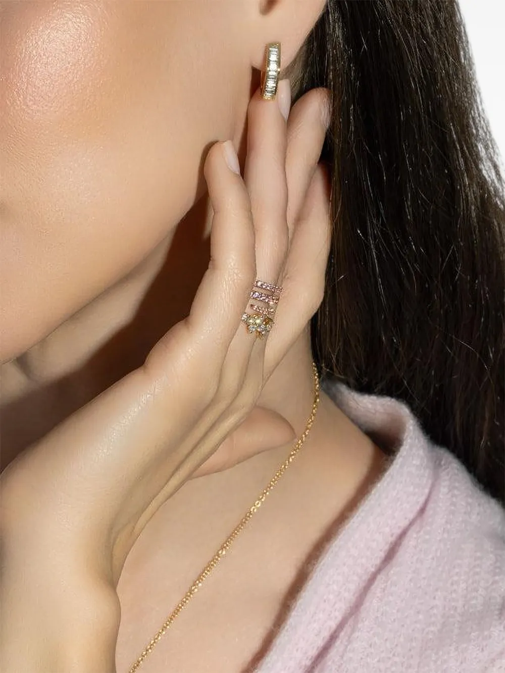 Anita Ko 18k Yellow Gold Georgie Diamond Hoop Earrings In Brown
