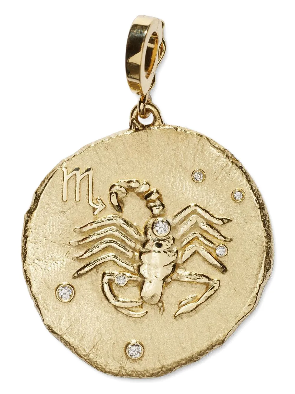 Azlee 18kt Yellow Gold Of The Stars Scorpio Pendant Necklace In Brown