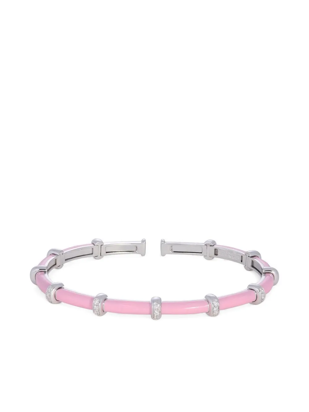 Sidney Garber Bracciale Pink Carly in oro bianco 18 carati con diamanti - Rosa
