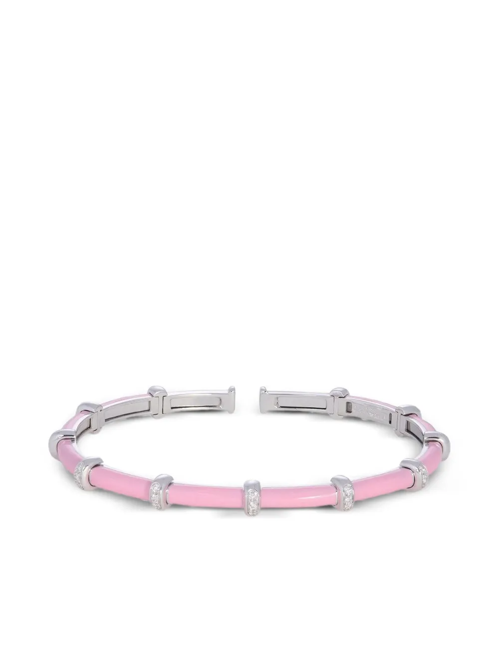 Sidney Garber 18k White Gold Pink Carly Diamond Bracelet In Pink