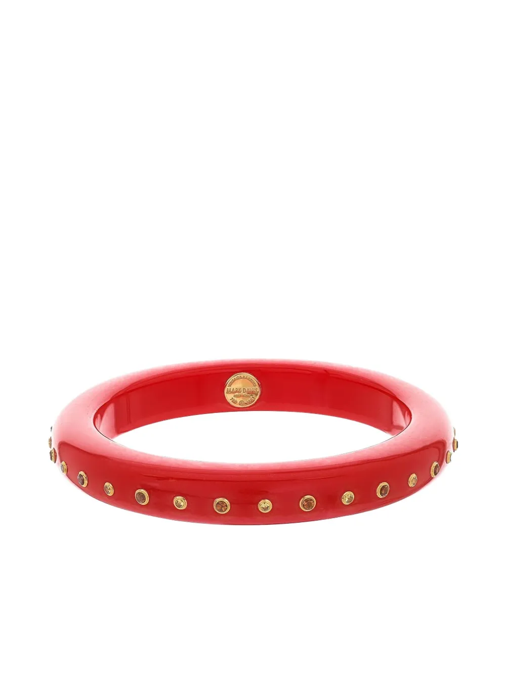 Mark Davis Bracciale rigido in oro giallo 18 carati con citrini e bachelite - Rosso