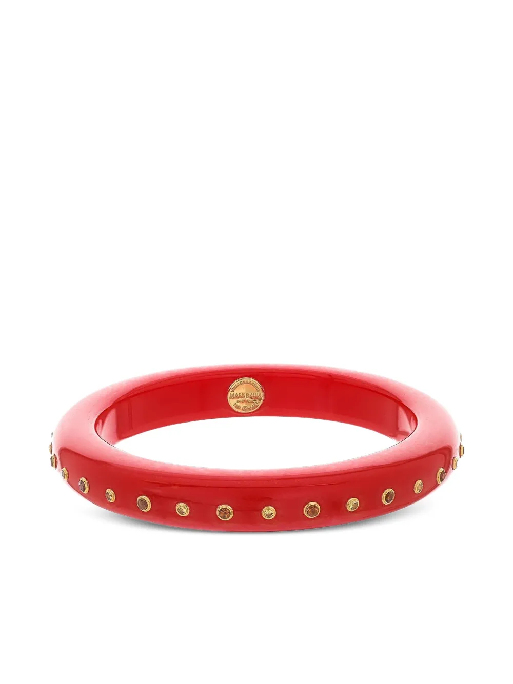 Mark Davis 18k Yellow Gold Citrine Bakelite Bangle In Red