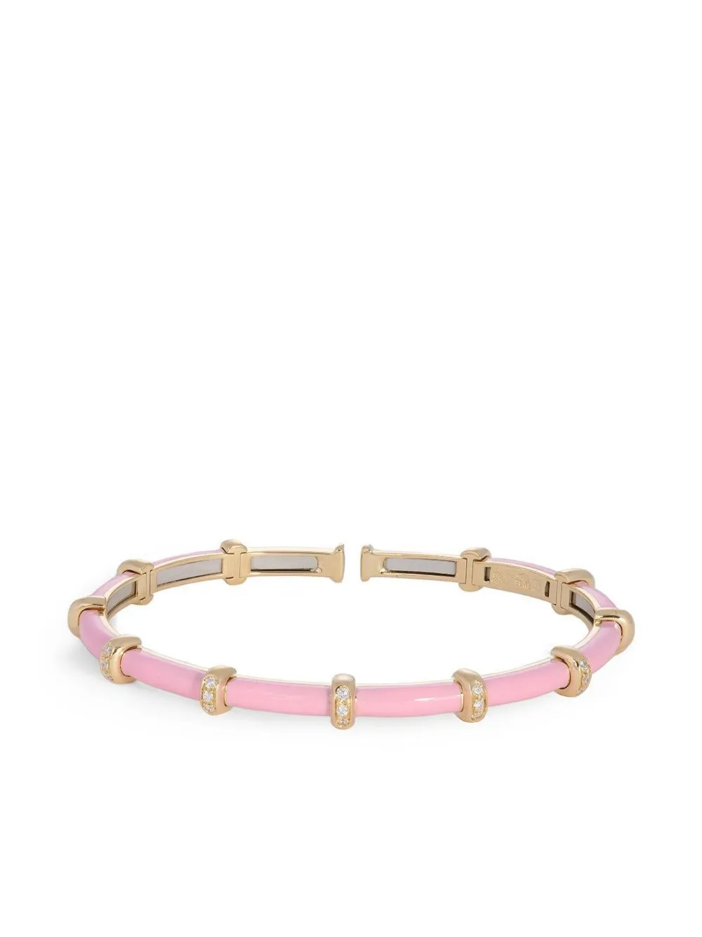 Sidney Garber 18k Yellow Gold Pink Carly Diamond Bracelet In Pink