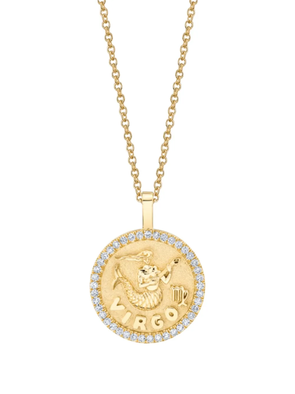 Anita Ko 18K yellow gold Virgo Zodiac diamond pendant necklace