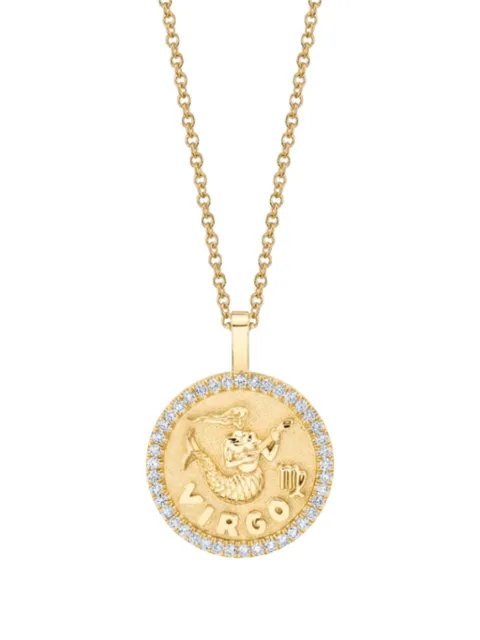Anita Ko 18K yellow gold Virgo Zodiac diamond pendant necklace