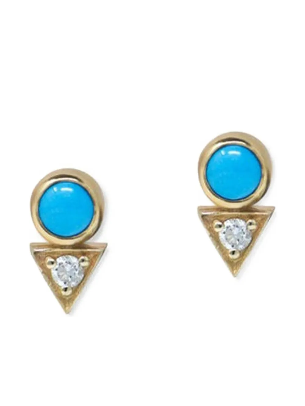 Anzie Orecchini in oro giallo 14 carati con diamanti - Blu