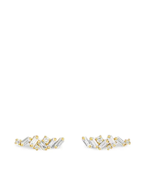 Suzanne Kalan 18K yellow gold Frenzy diamond stud earrings