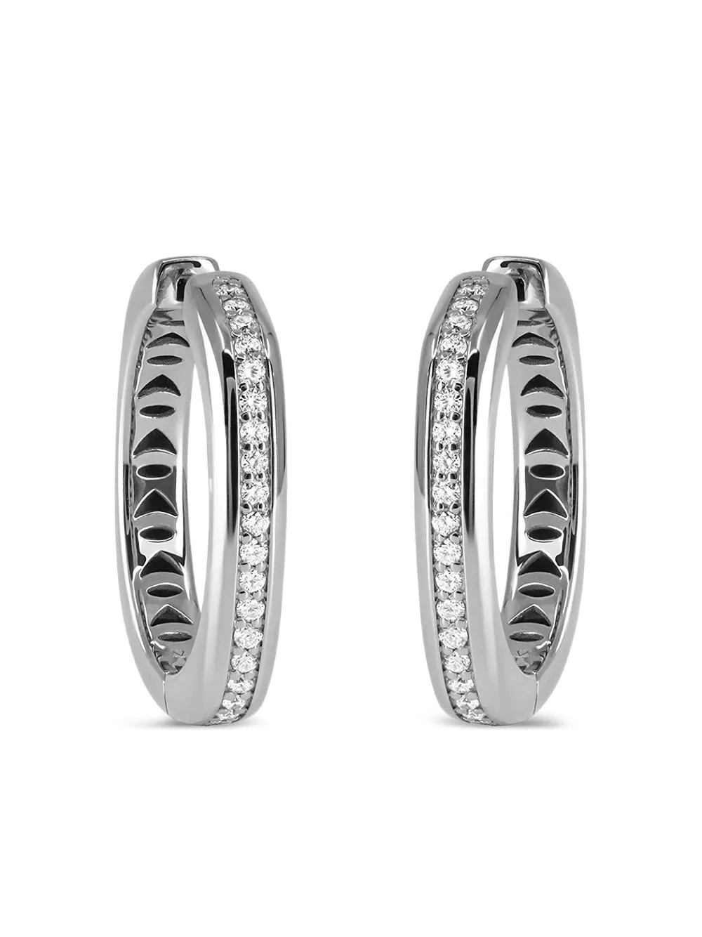 FULLORD Orecchini in oro bianco 18 carati con diamanti - Argento