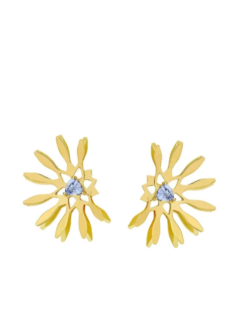 Carol Kauffmann 18K yellow gold Mandala tanzanite earrings
