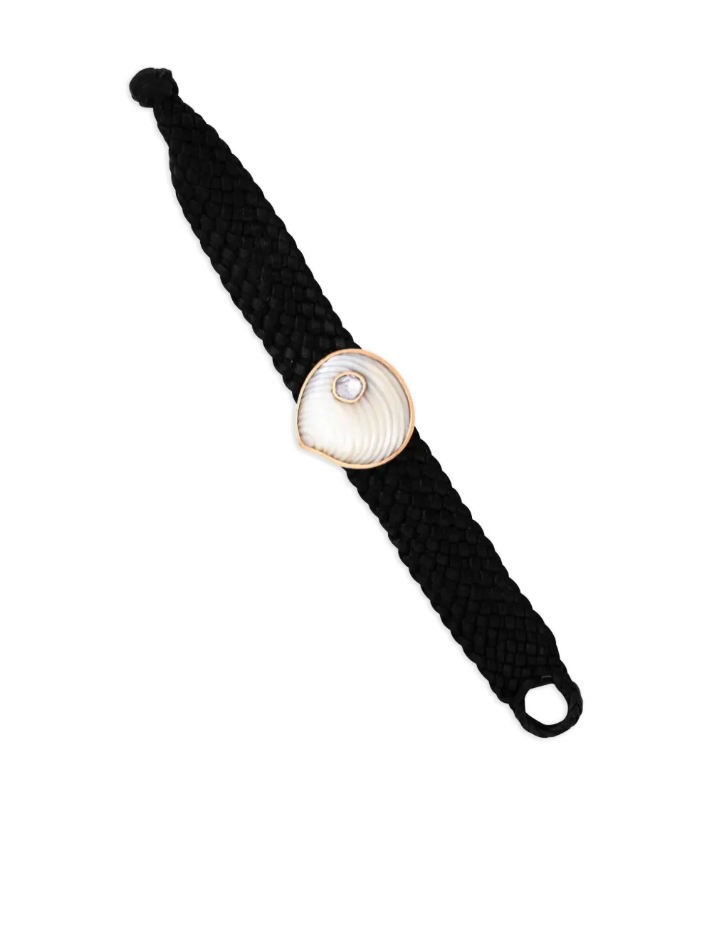Dezso 18k Rose Gold Large Pearl Shell Diamond Bracelet In Brown